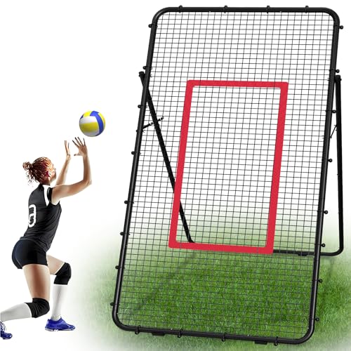 Adjustable Volleybal Net 7x4 Ft,Volleyball Training Equipment for Lacrosse, Baseball, Soccer,Tennis,Backyard Volleyball Rebounder Hitting Serving Passing Spike Practice