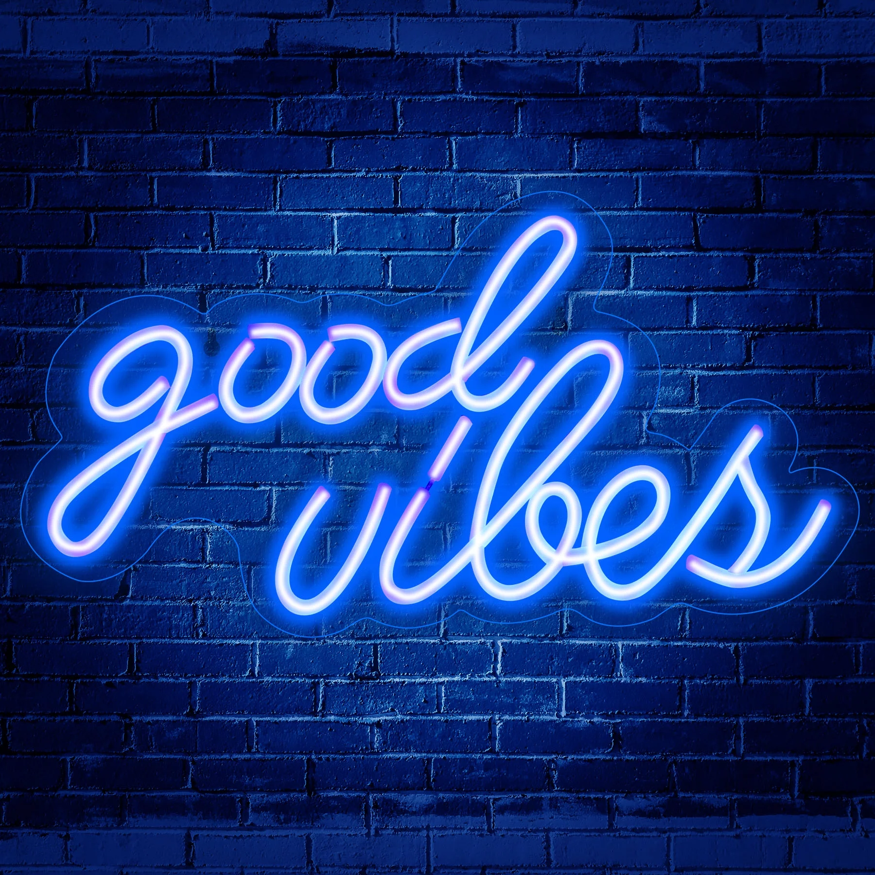 Qnbes Good Vibes Neon Sign, Led Neon Light Signs for Wall Decor Powered by USB 16.1