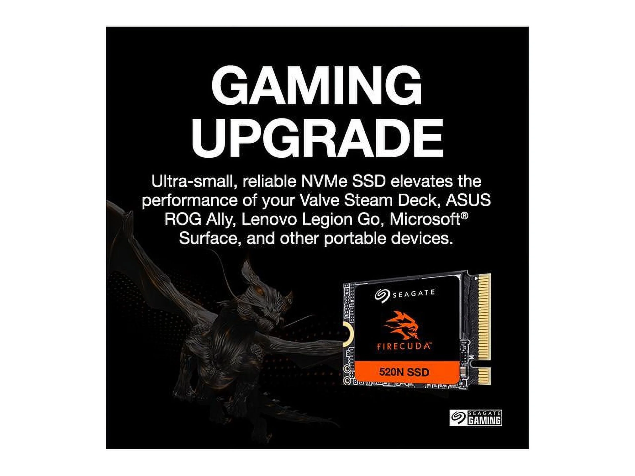 Seagate FireCuda 520N SSD 2TB Solid State Drive - M.2 2230-S2, PCIe Gen4 x4 NVMe 1.4, speeds up to 5000MB/s, compatible with Steam Deck, Microsoft Surface, laptop, with Rescue Services (ZP2048GV3A002)