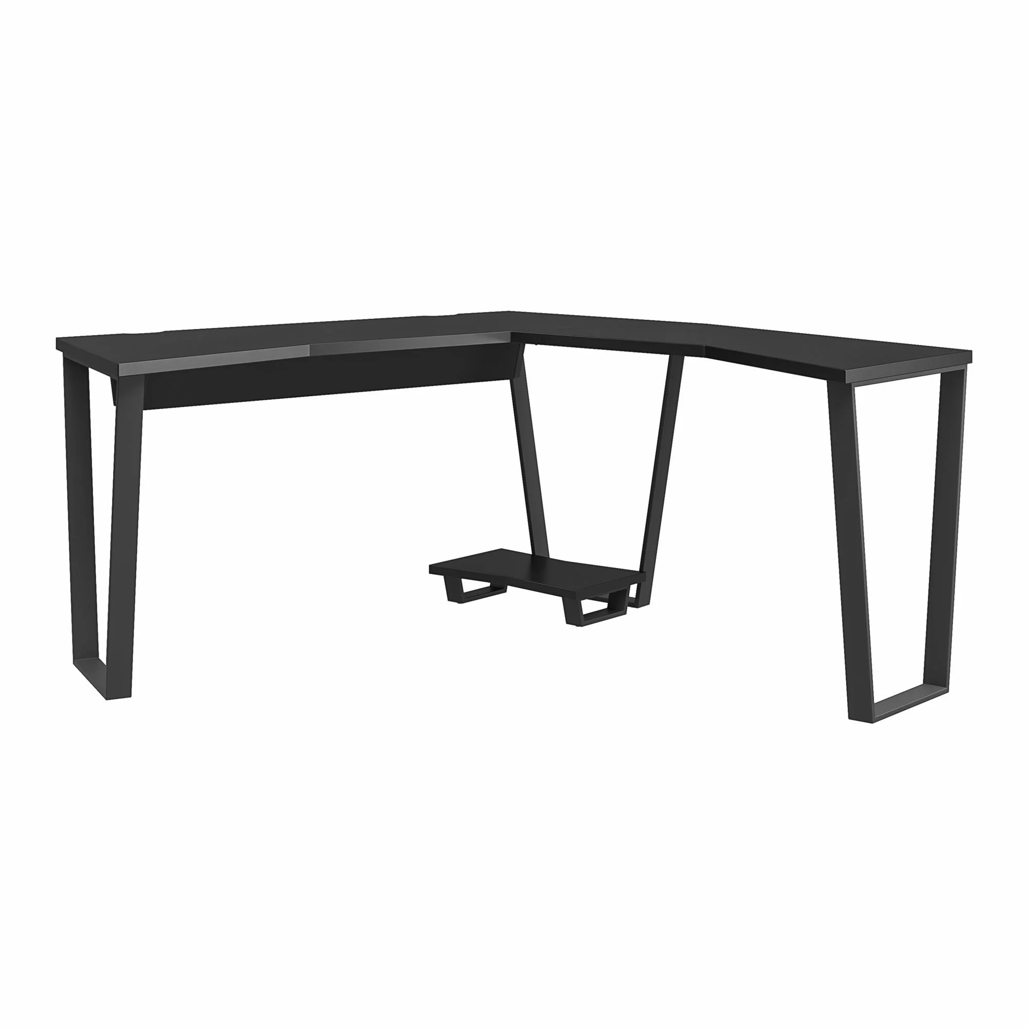 NTense Maxed Gaming L Desk with CPU Stand, Black