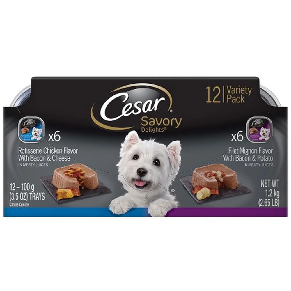 CESAR SAVORY DELIGHTS Wet Dog Food Variety Pack (Pack of 24)