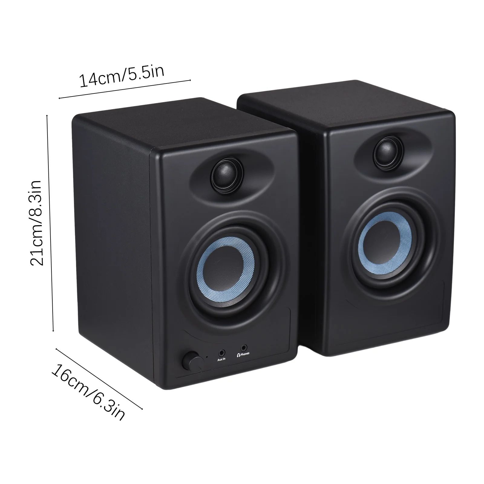 Carevas 50W Studio Speakers, Active Near,field Speaker for Balanced Input Stereo and Wireless BT Connectivity