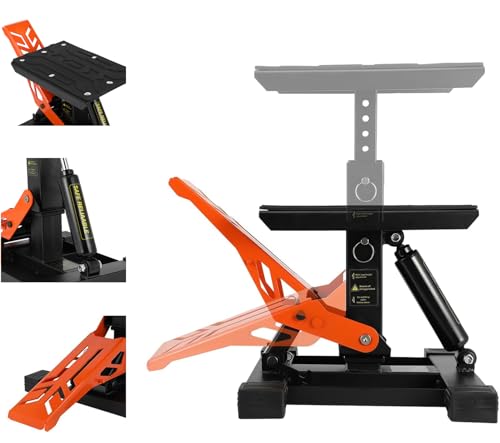 Motorcycle Lift Stand Dirt Bike Jack Stand 1000Lbs Capacity Hydraulic Lift Adjustable Height Hoist Table for Dirt Pit Bike Repair Maintenance
