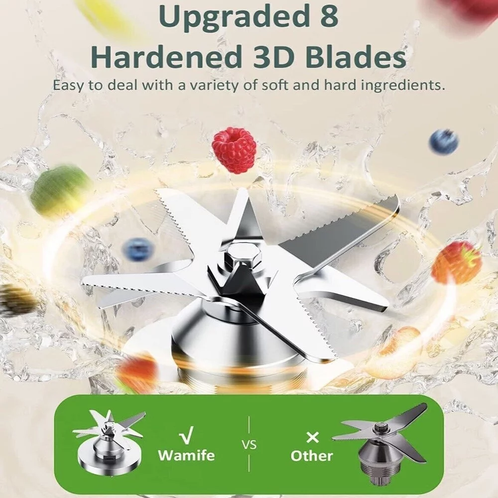 Professional 1450W Countertop Blender, 70oz Glass for Shakes Smoothies with Tamper,5 Preset Programs,Stainless Steel Blades