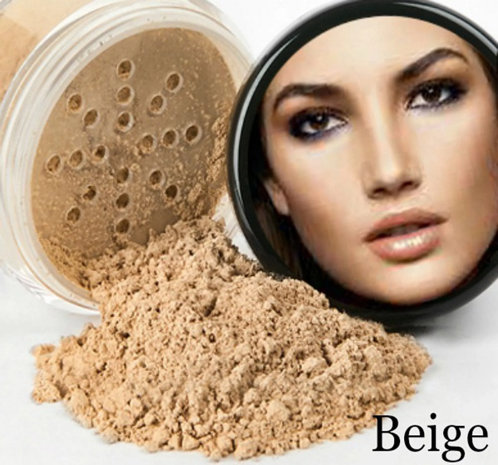 XXL KIT with CASE (BEIGE) Mineral Makeup Set Bare Face Matte Powder Foundation