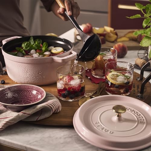 STAUB Cast Iron Dutch Oven 5.5-qt Round Cocotte, Made in France, Serves 5-6, Black Matte