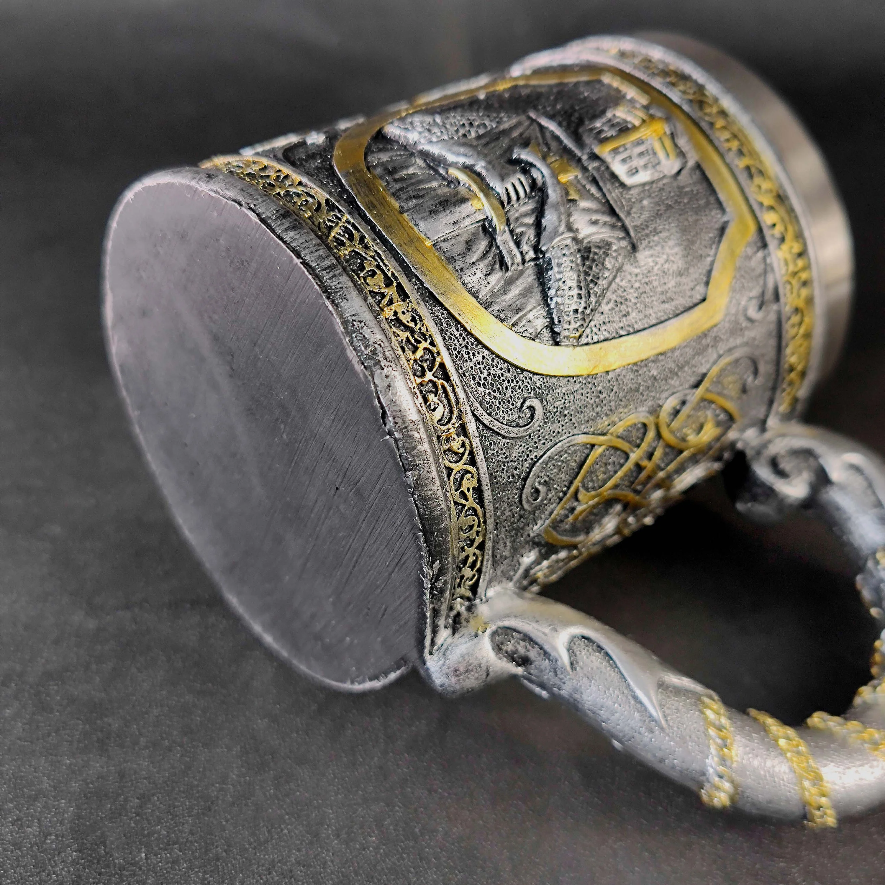 Medieval Crusader Metal Tankard Beer Mug - Stainless Steel Military Knight Templar Gift Mug