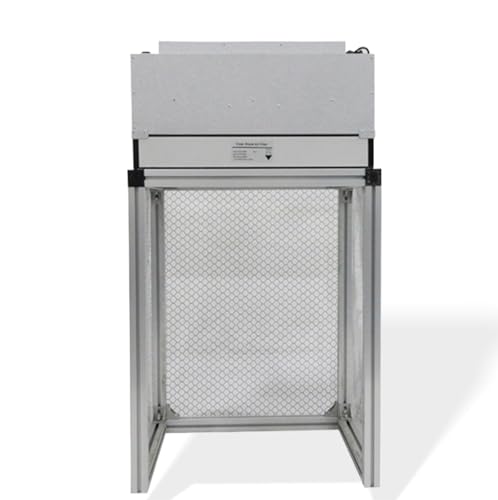 110V Vertical Laminar Fow Hood Clean Bench Clean Room with FFU HEPA for Class 100 / ISO 5 Cleanliness 23.62 * 23.62- Al-blade Fan Air Volume 294-411 cfm