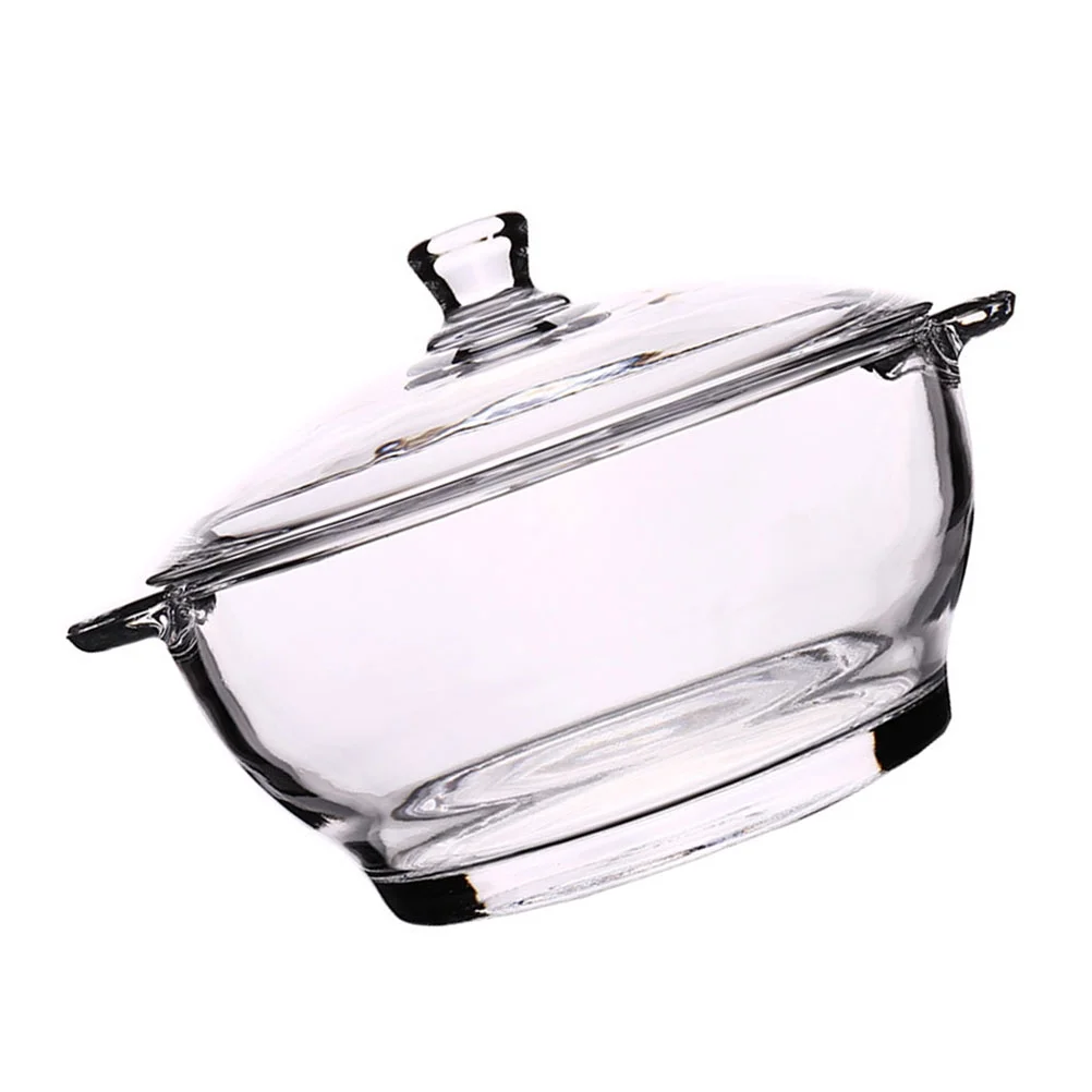 1pc Kitchen Glassware Salad Bowl Tempered Glass Bowl Microwave Oven Food Bowl