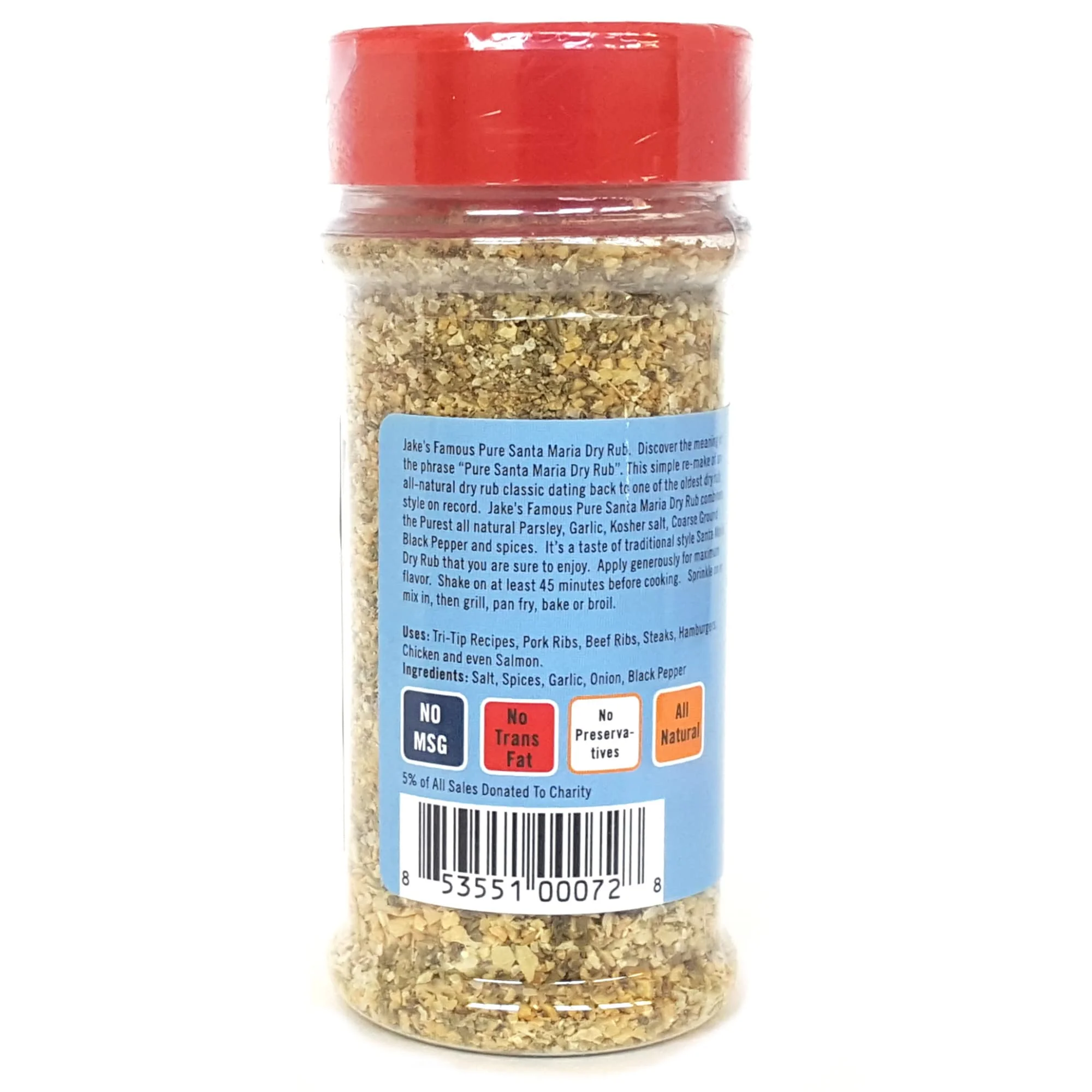 Jake‘s Famous Pure Santa Maria Dry Rub Seasoning for Tri Tip Beef Steak Burgers Pork Chicken 5.0 Oz