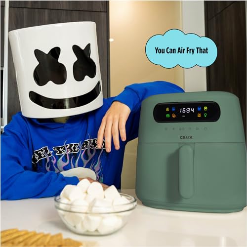 CRUX x Marshmello 8.0 QT Digital Air Fryer with TurboCrisp Technology, Touch Screen Temperature Control, Timer and Auto Shut-off, Fully Programmable, Silicone Liner Included, Lavender
