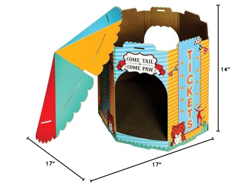 Christmas Cat House & Cat Scratcher w/Bonus Catnip Included