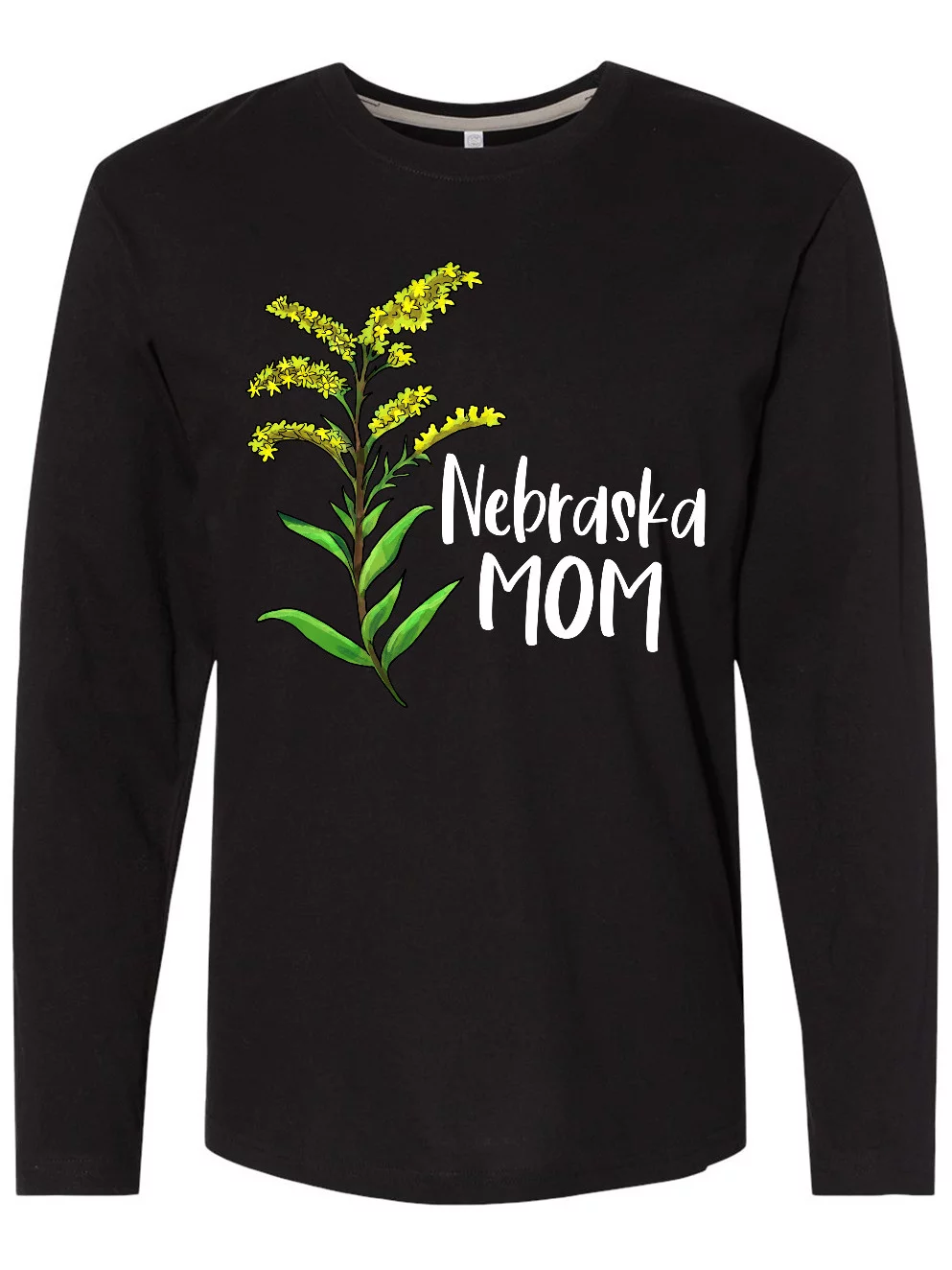 Inktastic Nebraska Mom Goldenrod Flower Long Sleeve T-Shirt
