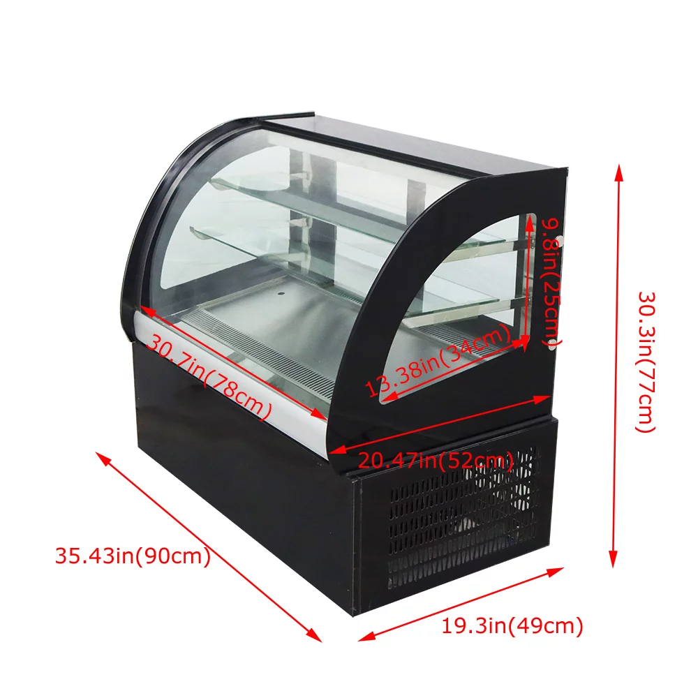 TECHTONGDA Refrigerated Cake Showcase Countertop Bakery Cabinet with Humidifying Function 220V