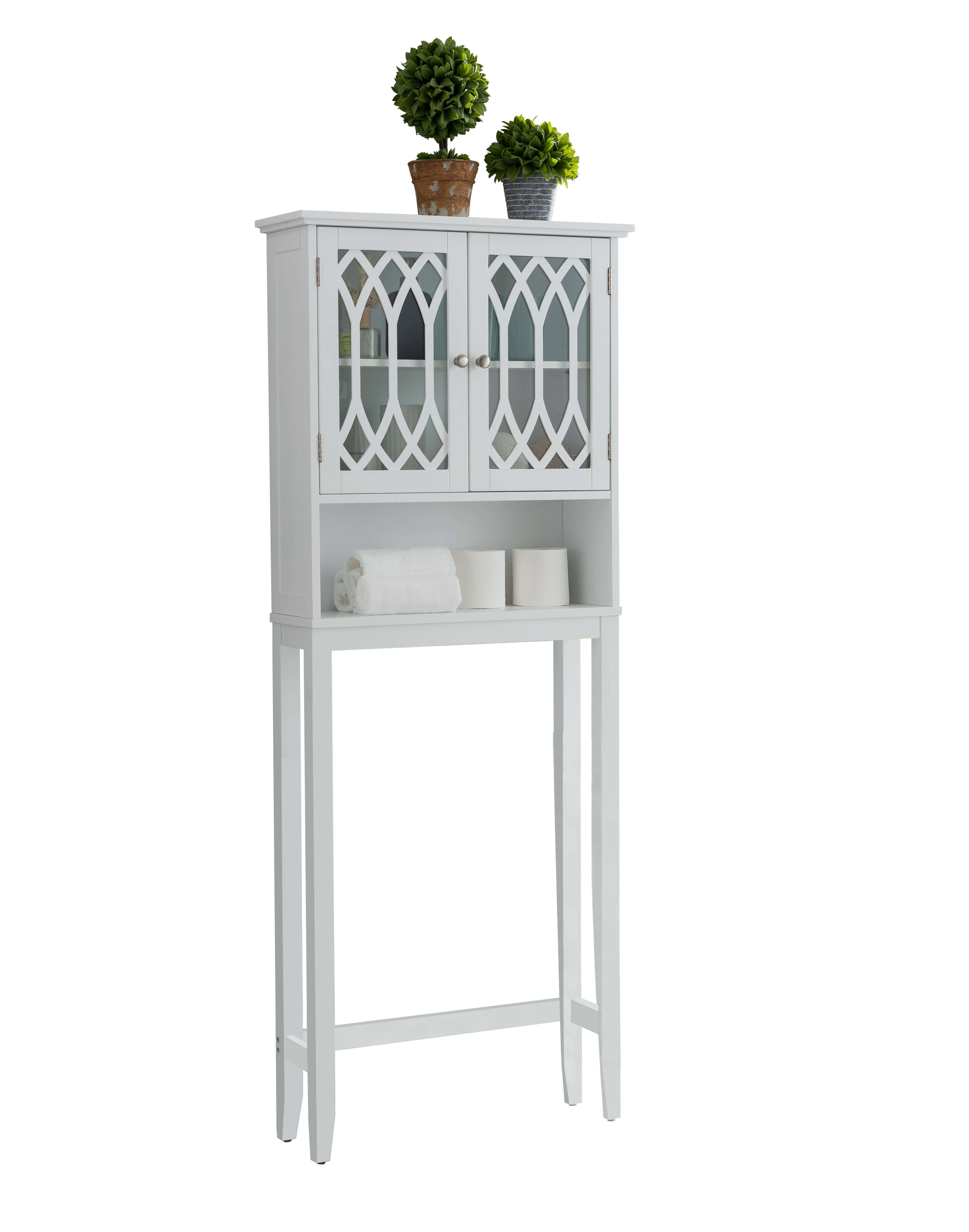 Kings Brand Furniture Over the Toilet Bathroom Storage Cabinet Space Saver, White