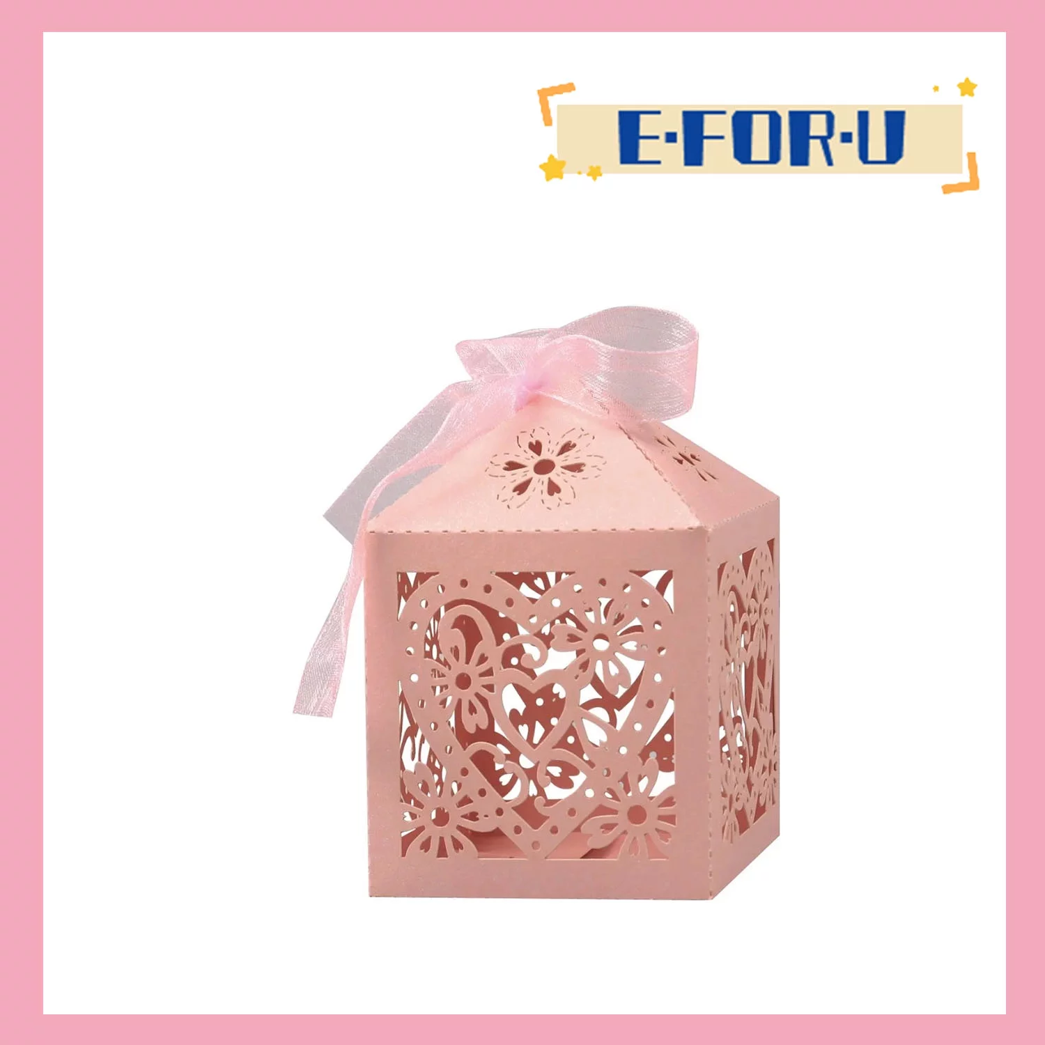 Love Heart Laser Cut Wedding Candy Gift Box Chocolate Box