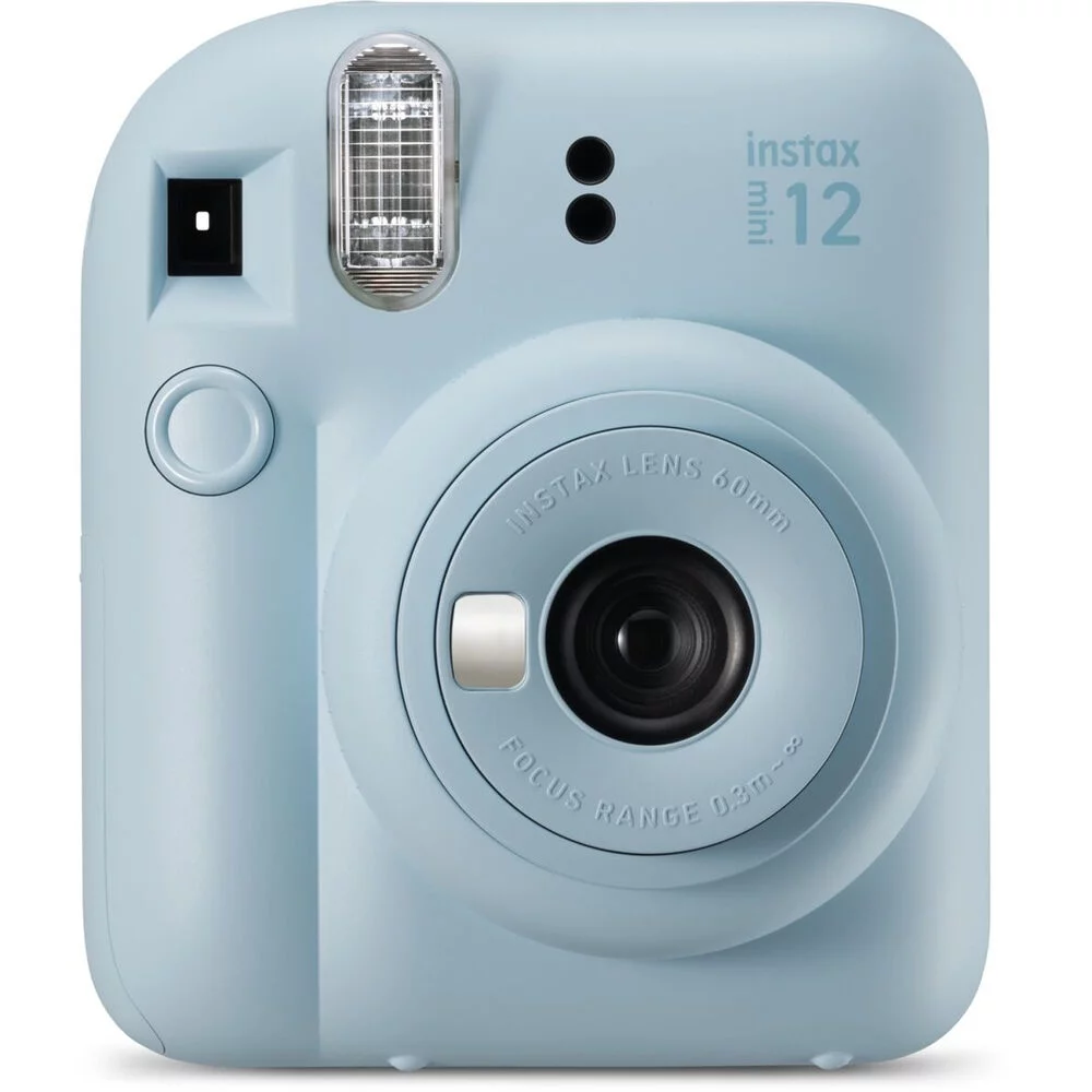 FUJIFILM INSTAX MINI 12 Instant Film Camera |Pastel Blue Bundled with INSTAX Mini Instant Film |20 Exposures +Camera Case + Batteries |4 Pack + Lens Cleaning Kit + Microfiber Cleaning Cloth (6 Items)