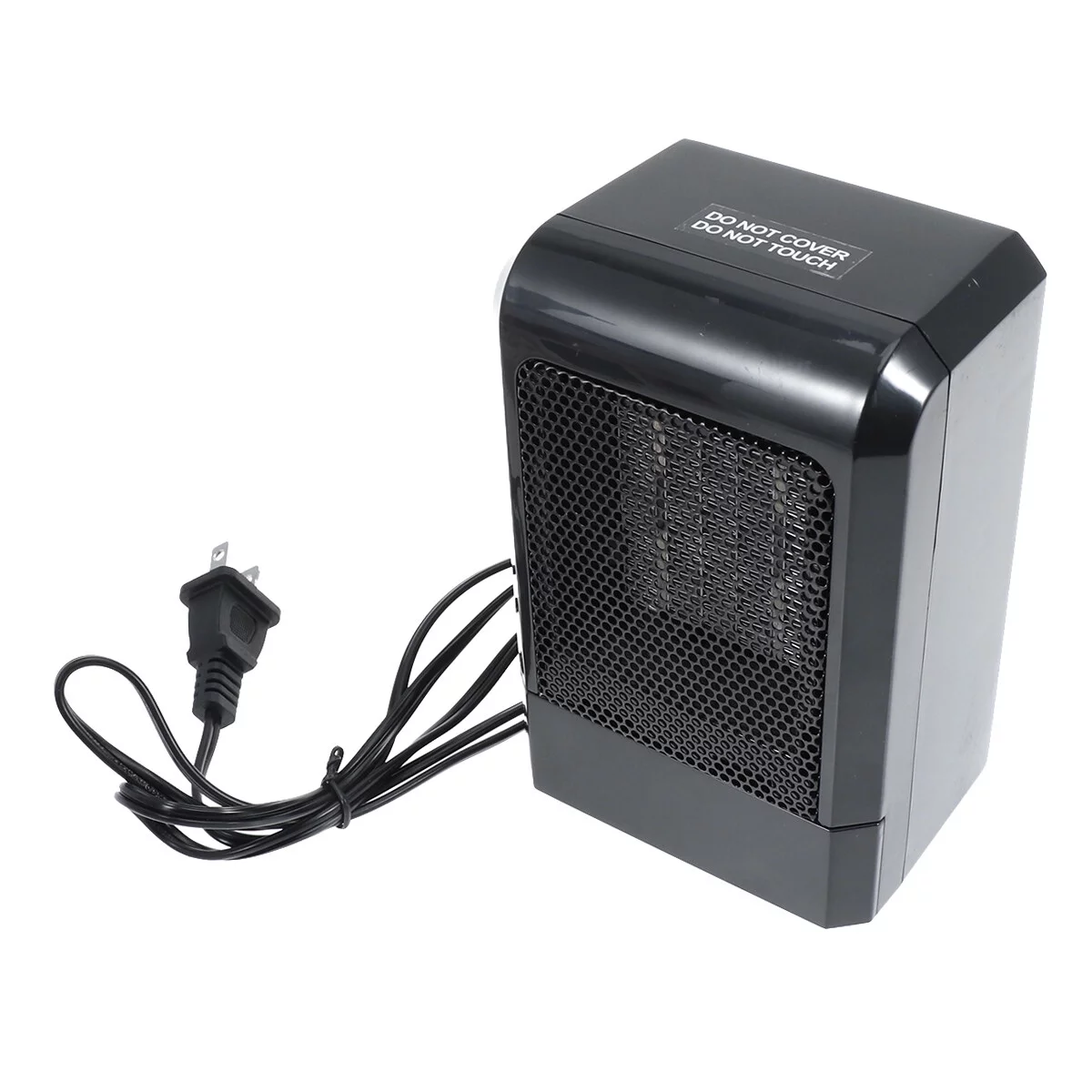 FRCOLOR 1Pc Mini Portable Electric Heater Warm Air Blower Upright Household Desk Fan Heater for Office Room Desk Indoor Use with US Plug Black