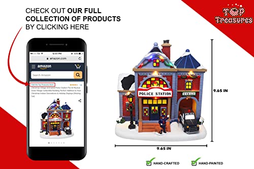 Christmas Village Sledding Down Hill - Lighted Musical Snow Village with 8 Animated Kids Going Down The Mountain