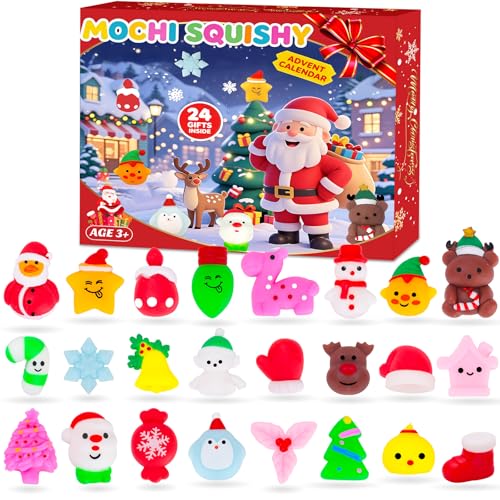Christmas Advent Calendar 2025 with 24 Stress Balls, Squishy Squeeze Balls Bulk Fidget Toys for Kids Boys Girls, Perfect for School Classroom Rewards, Stocking Stuffers & Xmas Party Favors