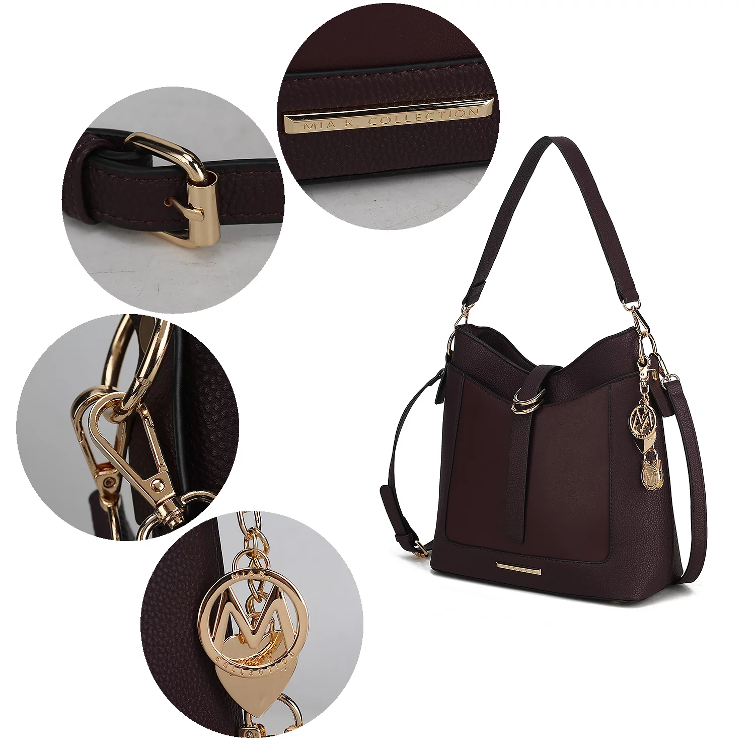 Geneva Vegan Leather Womens Shoulder Handbag by Mia K