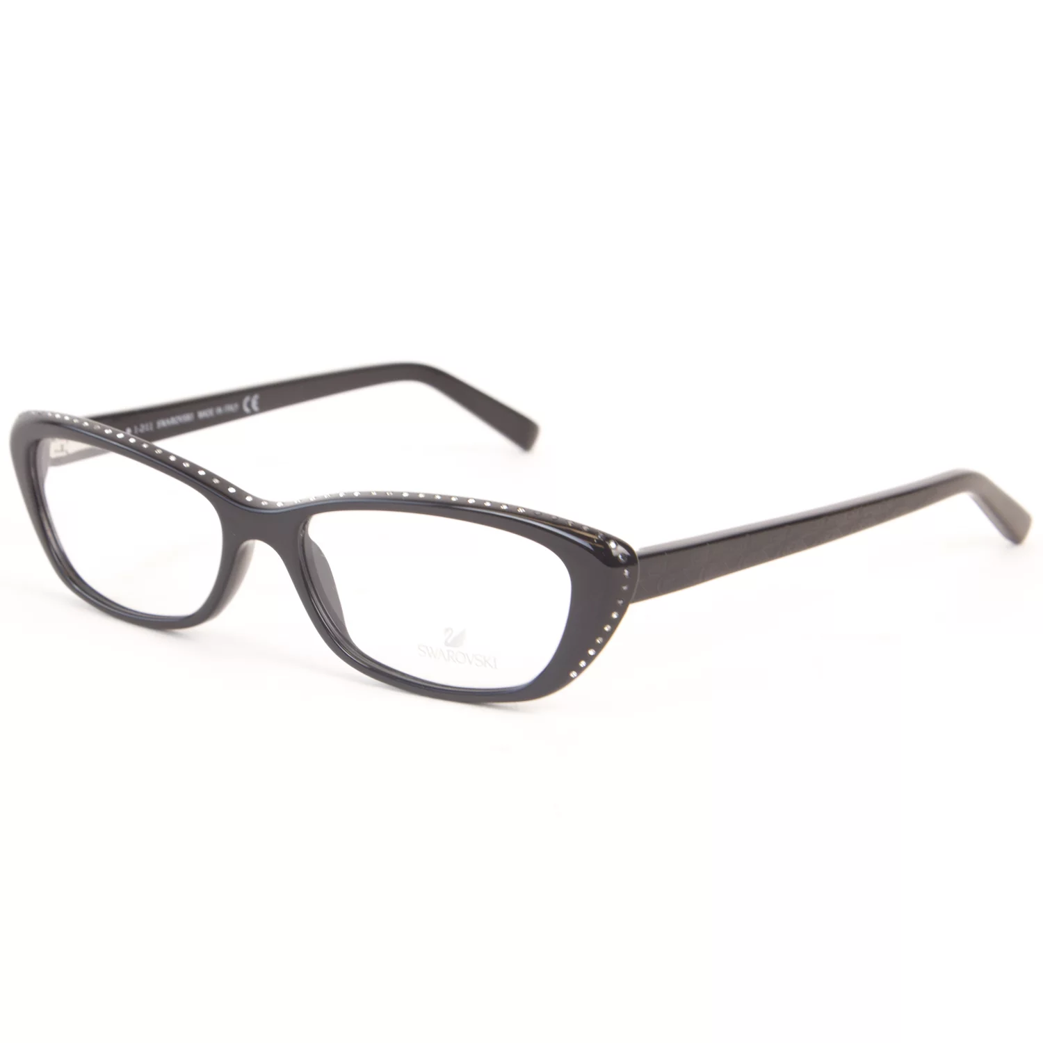 Swarovski Women's Crystal Accent Semi-Cateye Eyeglass Frames SW5013 54mm Black