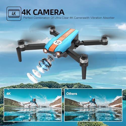 LMRC-12 Drone with 4K Camera for Adults Beginner, Foldable 2.4GHz FPV Drone for Kids 8-12, Less than 249g, 26 Mins Flight Time, RC Quadcopter Toys Gift with Brushless Motor, Altitude Hold, 2 Batteries