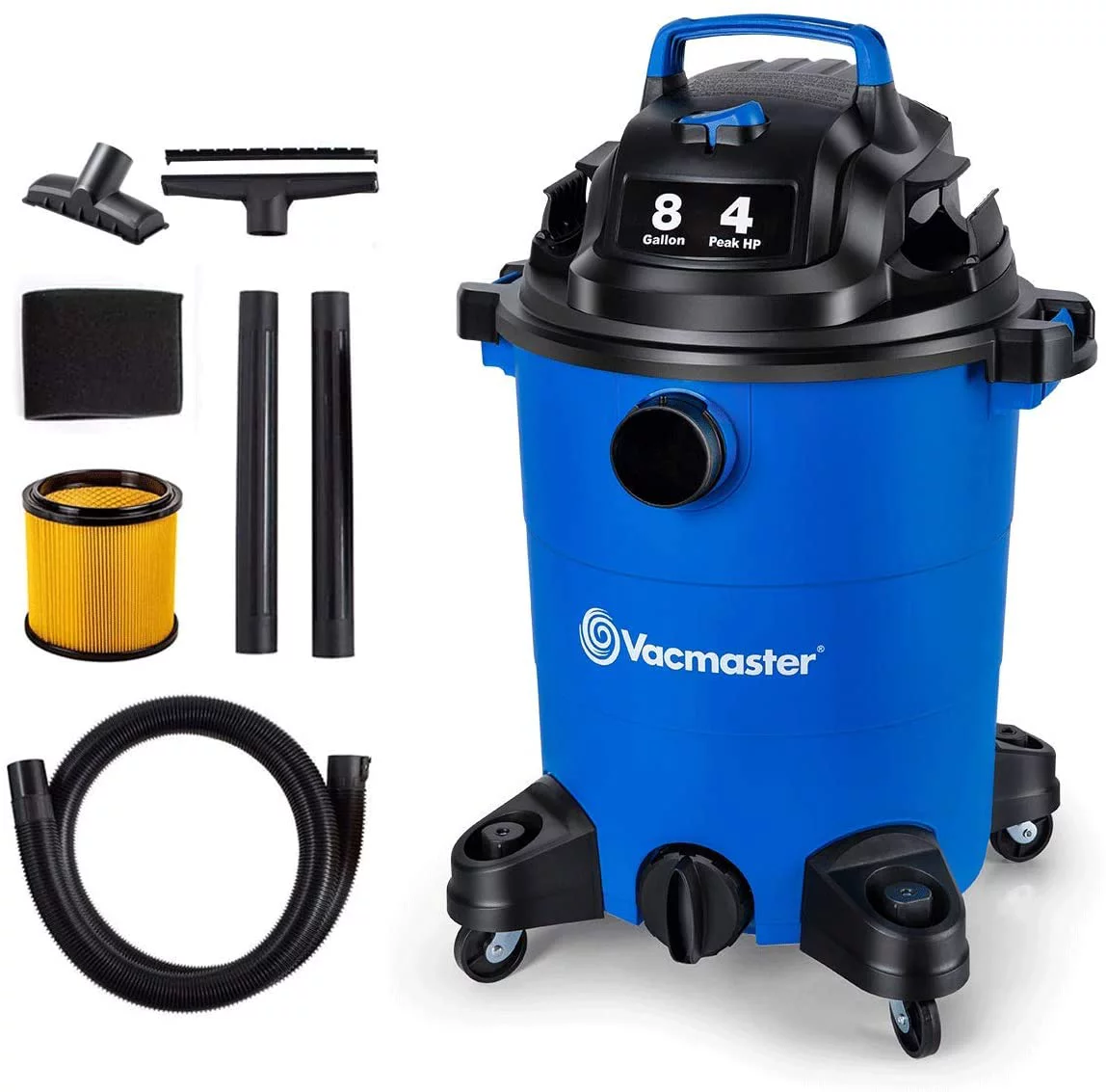 JIAH 4 Peak HP 8 Gallon Wet Dry Vacuum Cleaner Lightweight Powerful Suction Shop Vacuum with Blower Function for Dog Hair,Garage,Car,Home & Workshop