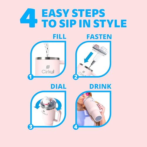 Cirkul 40oz. Carbon Stainless Steel Tumbler with Handle, All-Day StrawSip™, Double-Wall Insulated