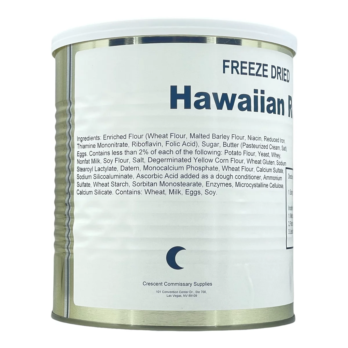 Military Surplus Freeze Dried Long Shelf Life Emergency Food Ration Hawaiian Rolls #10/12oz/Can - 1 Can