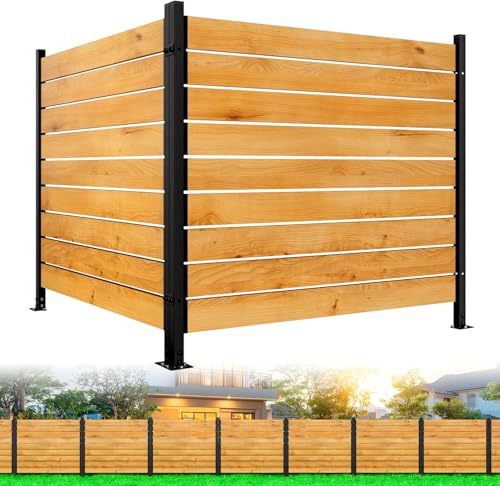 2 Panels No Dig Wooden Privacy Fence Screen, 42