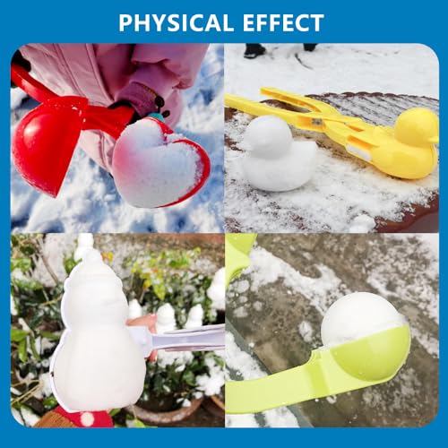 Snow Toys for Kids Outdoor, 6 PCS Snowball Maker Kit, Snow Ball Duck Makers, Snow Molds for Kids Adults Outdoor