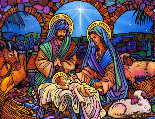 Springbok- Savior is Born 1000 Piece Jigsaw Puzzle - A Nativity Scene is Beautifully Illustrated Celebrating The Meaning of Christmas