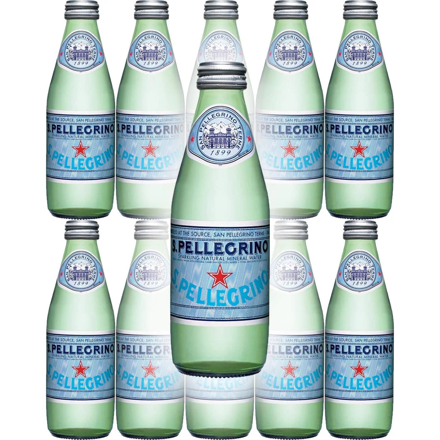 San Pellegrino Sparkling Natural Mineral Water, 8.45oz Glass Bottle (Pack of 10)