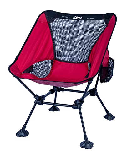 iClimb Ultralight Compact Camping Folding Beach Chair with Anti-Sinking Large Feet