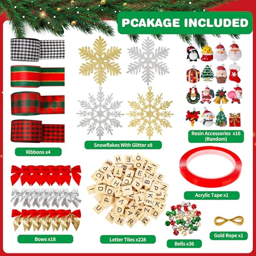 MGparty 312 Pieces Christmas Ornaments DIY Christmas Tree Ornaments Xmas Arts and Crafts Decorations Supplies for Kids Adults