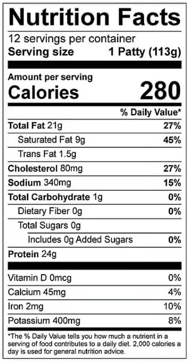 Quick N Eat Fully Cooked Burgers, 12 ct, 3 lbs - Pack of 2