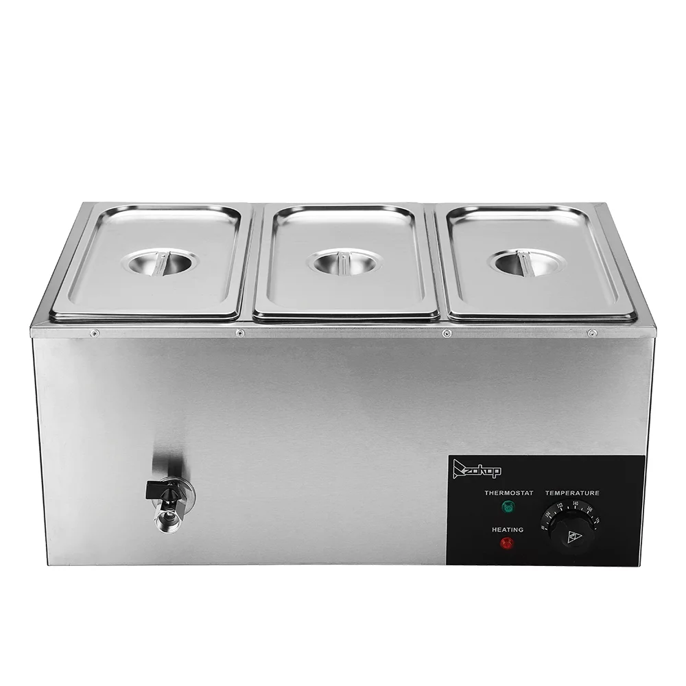 Zimtown 6.9Qt Commercial Grade Stainless Steel Bain Marie Buffet Food Warmer Steam Table, 3 Pan