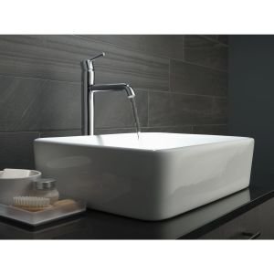 Delta Trinsic Vessel Sink Matte Black Bathroom Faucet 1 Hole, Single Hole Bathroom Sink Faucet for Vanity, Matte Black 759-BL-DST