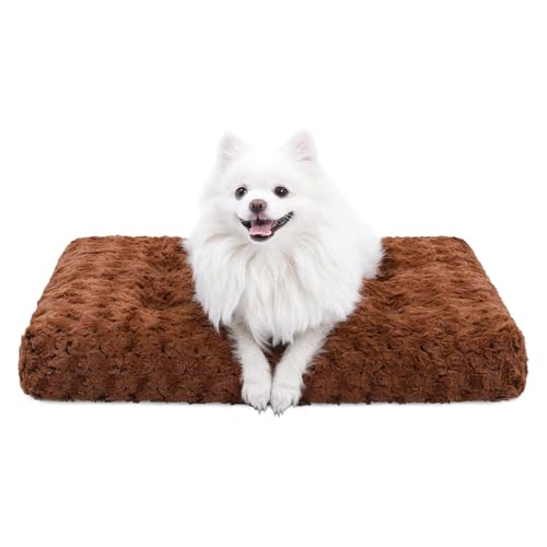KSIIA Washable Dog Bed Deluxe Plush Dog Crate Beds Comfy Kennel Pad Anti-Slip Pet Sleeping Mat for Large, Jumbo, Medium, Small Dogs Breeds, 35