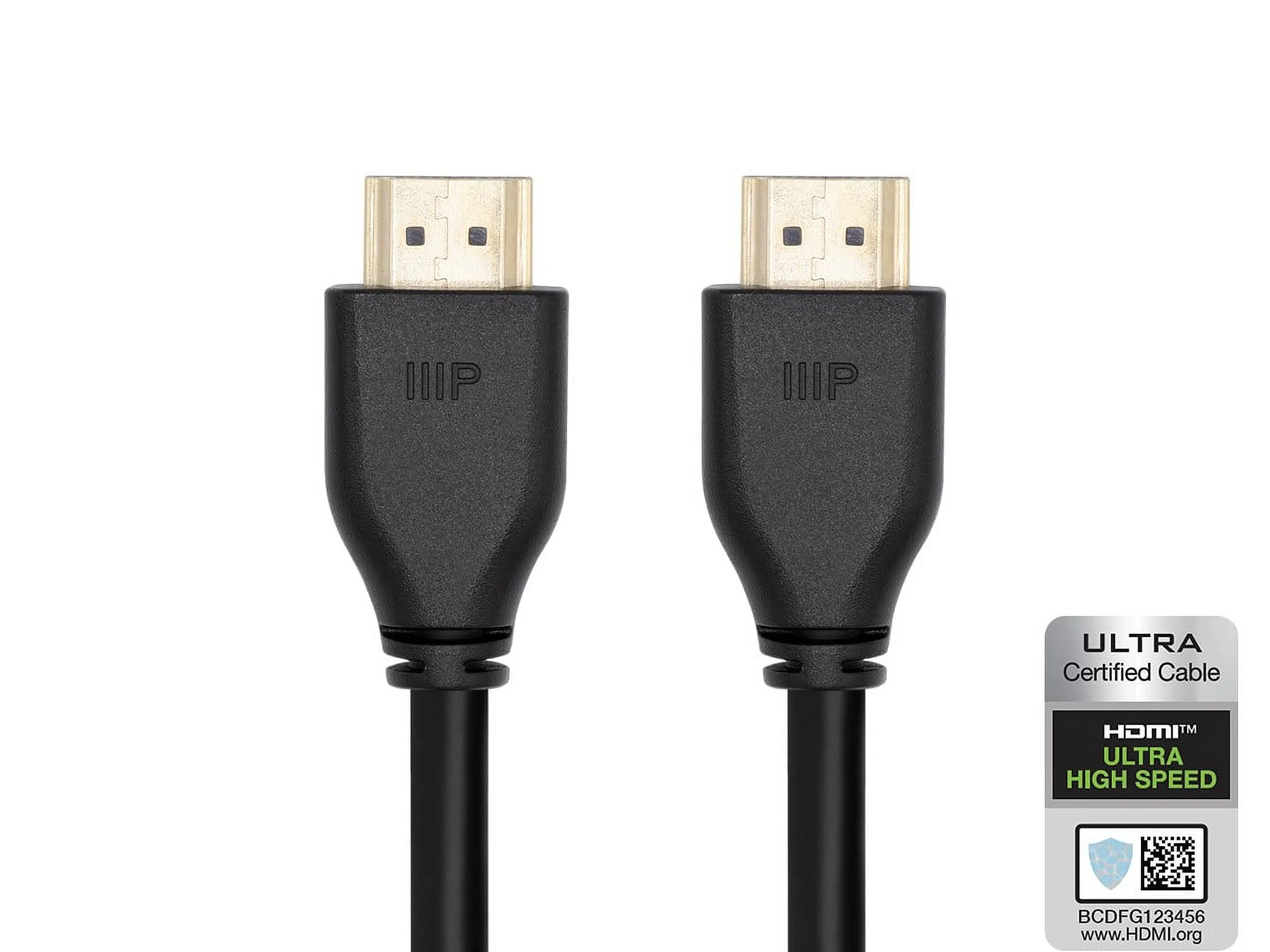 Monoprice 8K HDMI 2.1 Cable - 10 Feet - Black | Ultra High Speed, 48Gbps, Compatible with Sony PS5 / Microsoft / Xbox Series X & Series S and More