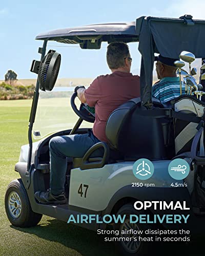 xasla 10000mAh Portable Clip on Fan, 8 inch Rechargeable Battery Operated, 24 Hours Work Time, Quiet USB 4 Speeds Personal, Ideal for Outdoor Camping Golf Cart Home Office Black