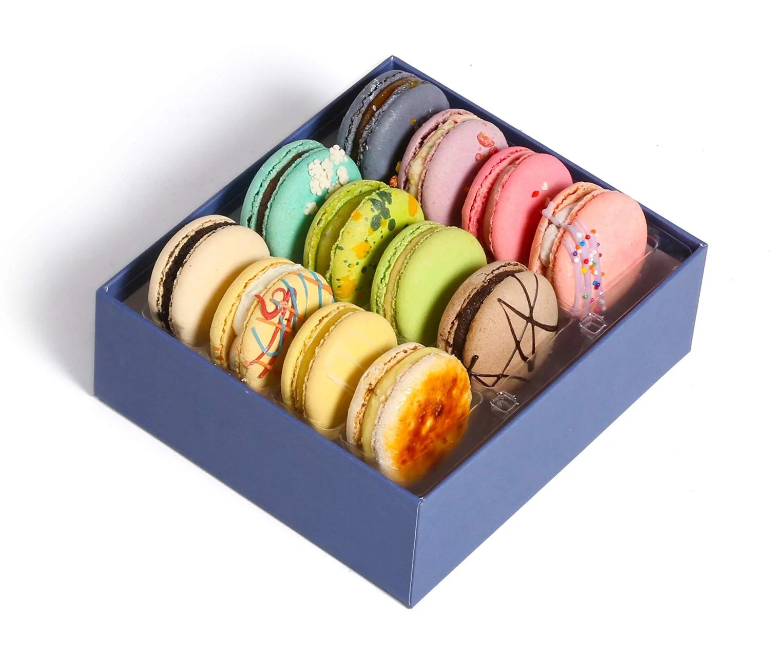 French Macaroons Premium Cookies Chocolate Gift Box Basket Food Care Package For College Students Mothers Day Kids Graduation Thank You Condolences Get Well Men Women Prime 12