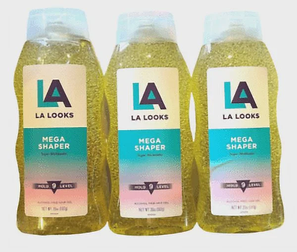 La Looks Hair Gel MEGA SHAPER 20oz ( 3 pack ) YELLOW