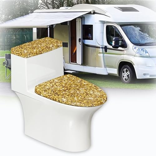 Christmas Bow Bell Toilet Tank Lid Cover and Toilet Seat Lid Cover 2 Pcs Set Toilets Covers with Elastic Cloth Fits Most Toilets Tanks & Lids