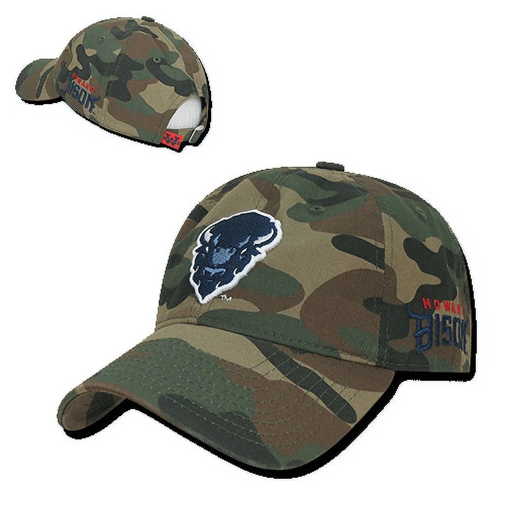 NCAA Howard University Bison 6 Panel Relaxed Camo Camouflage Baseball Caps Hats