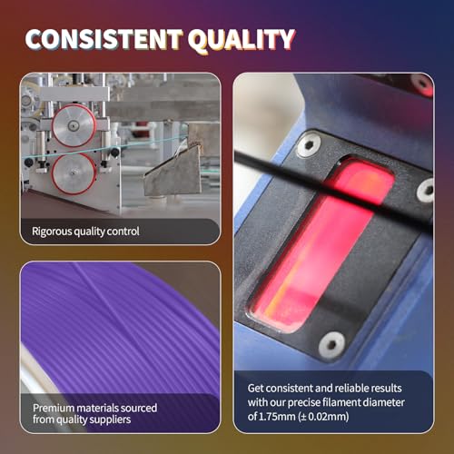 OVERTURE PLA Filament 1.75mm PLA 3D Printer Filament, 2kg Cardboard Spool (4.4lbs), Dimensional Accuracy +/- 0.02mm, Fit Most FDM Printer (Black 2-Pack)