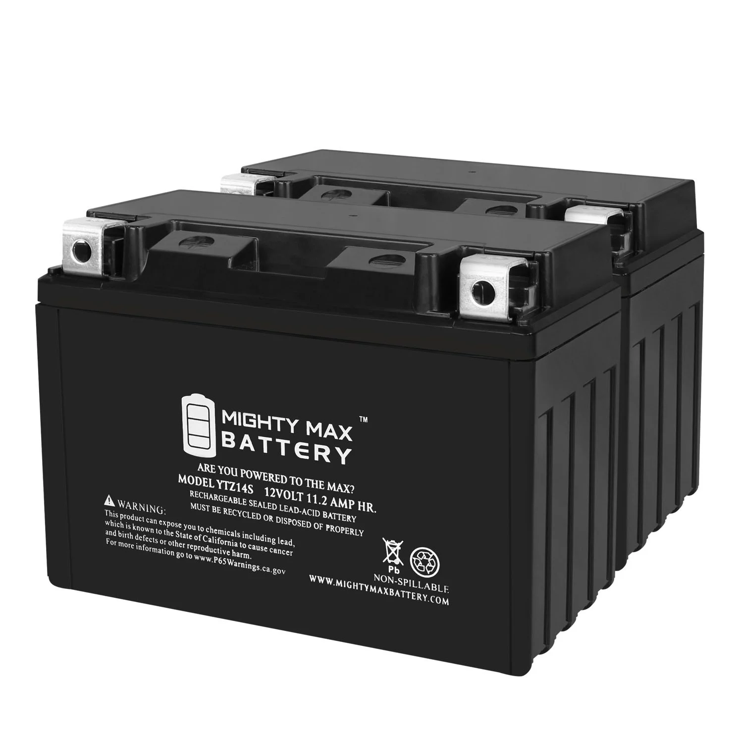 YTZ14S 12V 11.2AH Replacement Battery compatible with WPS CTZ14S-BS - 2 Pack
