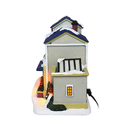 Christmas Village Sledding Down Hill - Lighted Musical Snow Village with 8 Animated Kids Going Down The Mountain