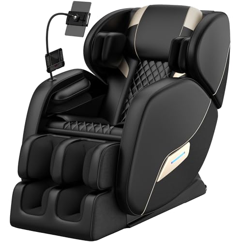 2025 Massage Chair Full Body, Zero Gravity Shiatsu Massage Chair Recliner, Heating, Foot Massage, Auto Modes, Bluetooth Speaker, Touch Screen Controller, Extended Footrest, Wheels
